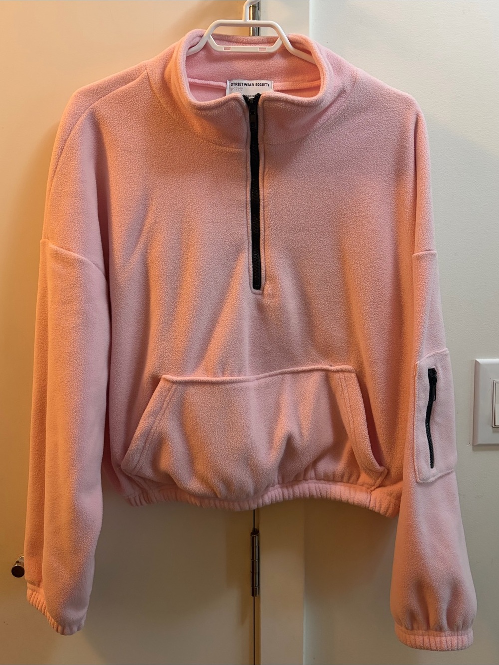Quarter-Zip Pink Fleece Pullover